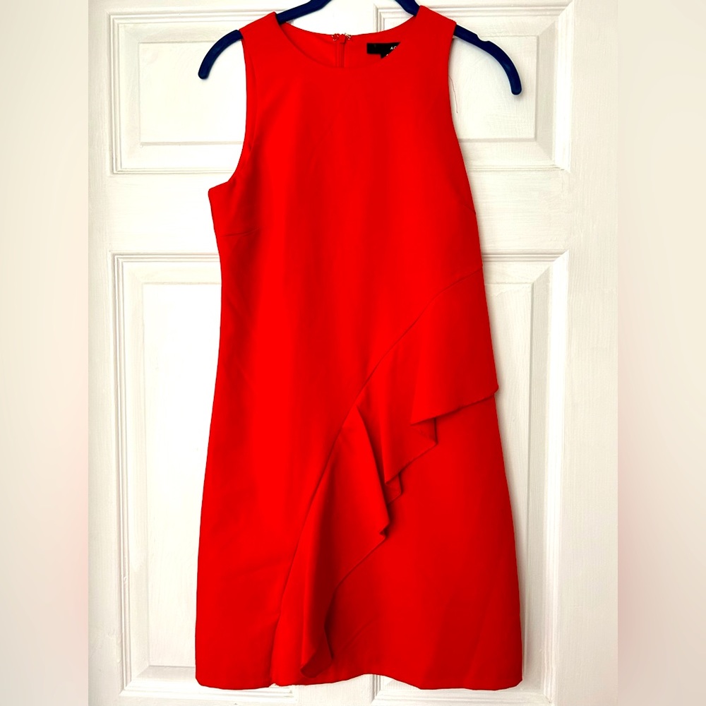 AQUA red dress with ruffle
